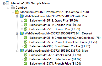 Quick Combo using web sales groups.